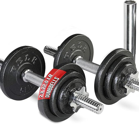 TELK – Adjustable Dumbbell Set – Home Gym Weight Set with Baked Enamel Cast Iron Plates – Space-Saving Free Weights for Strength Training-FlexoryFit