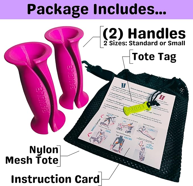 Bandle™ - True Ergonomic Handles for Resistance Bands | Unleash The Full Potential of Pain-Free, Full-Body Workouts | Durable & Comfortable for High-Intensity Training (2 Handles)-FlexoryFit