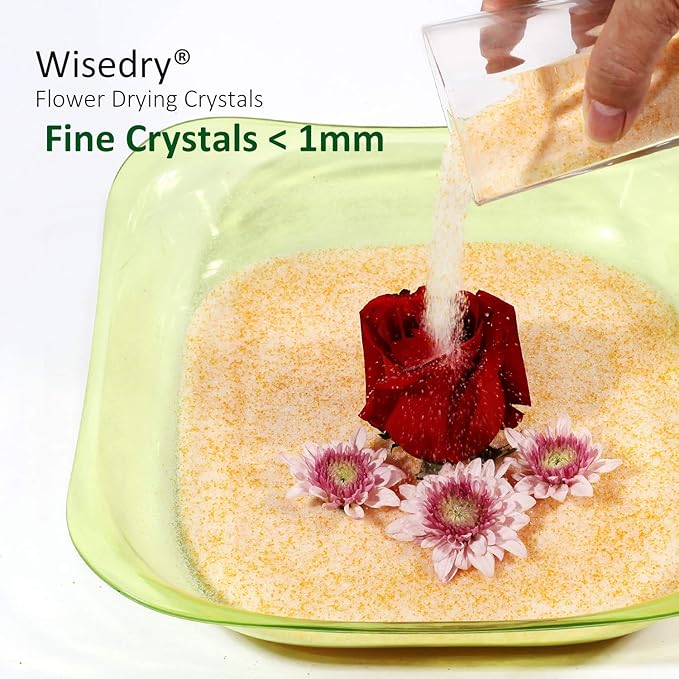 wisedry 8 LBS Silica Gel Flower Drying Crystals, Fine Crystals < 1mm, Color Indicating, Reusable