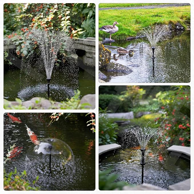 NFESOLAR Pond Filter with Pond Pump Fountain, All-in-one 660 GPH Pond Filter Fountain Kit with 3-Layer Filtration, UV Clarifier for Outdoor Ponds up to 2000 Gallon N2300