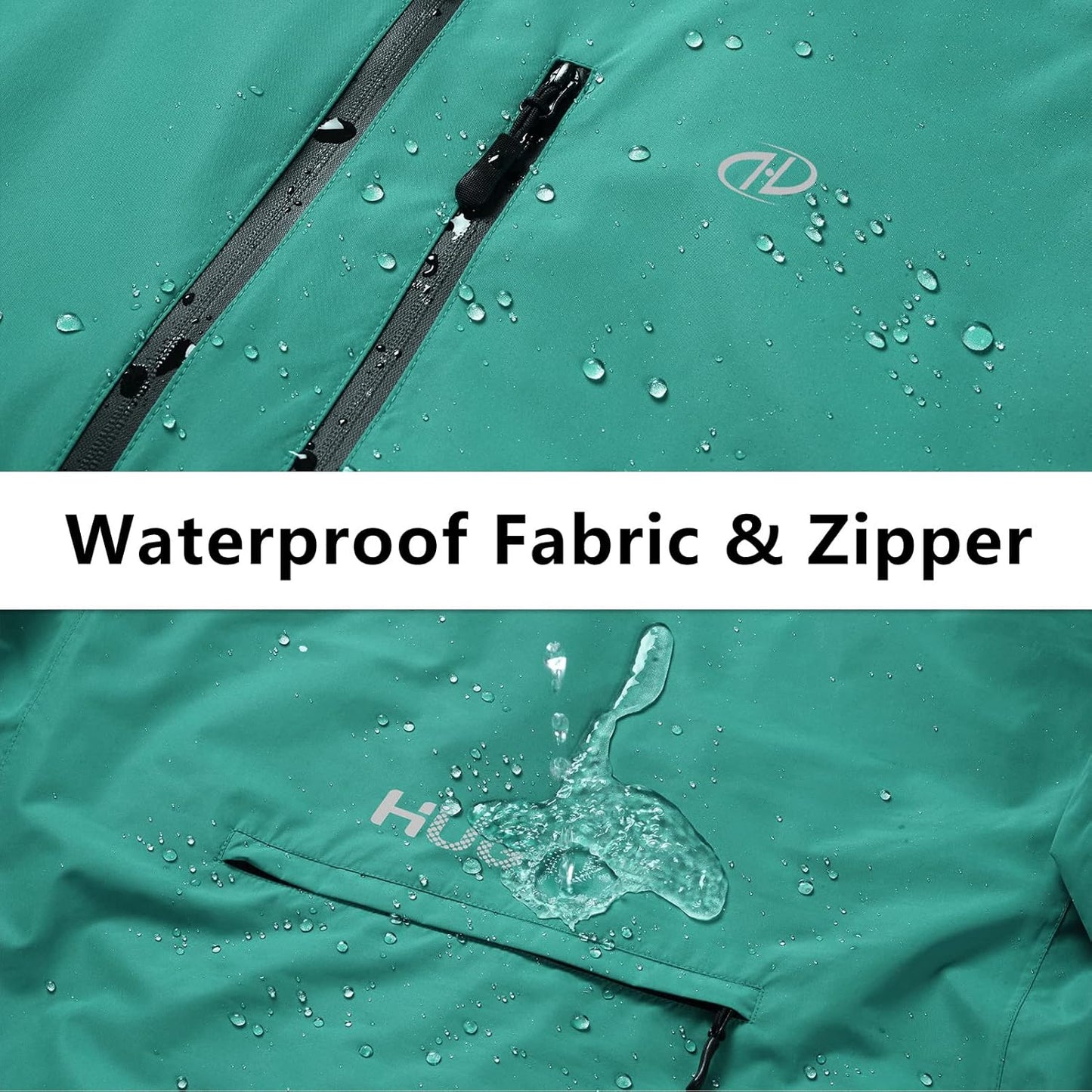 Men's Cycling Running Rain Jacket Lightweight Waterproof Biking Hiking Windbreaker Raincoat Reflective Packable