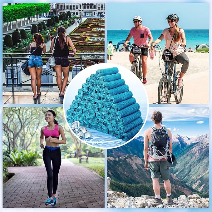 Honoson Cooling Towel Bulk - Neck & Face Cool Chilly Towels Microfiber Breathable Sport Sweat Rag for Gym, Yoga, Travel, Camping, Running, Outdoor-FlexoryFit