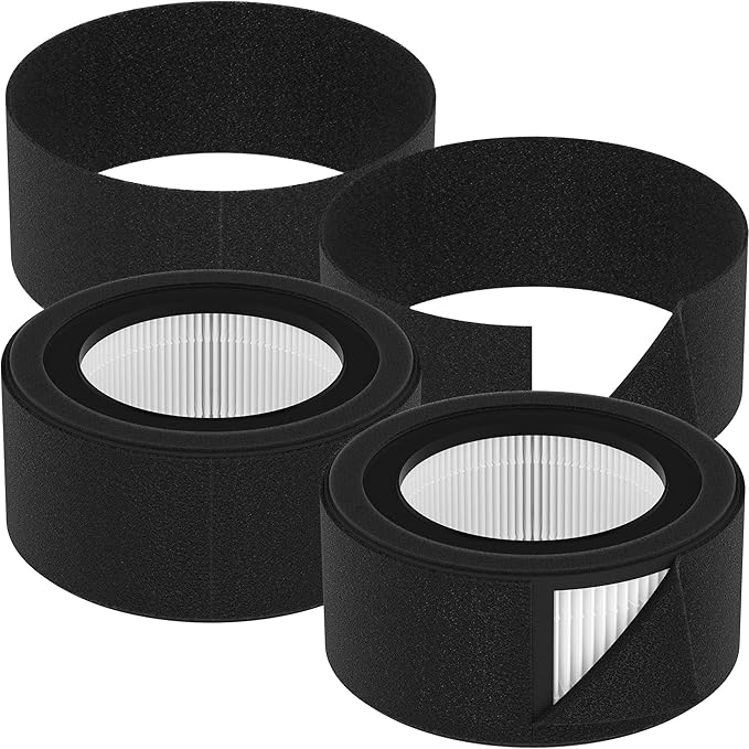 2 Packs Z-1000 Standard Premium Replacement Filters Compatible with TruSens Z-1000 Small Room Air Cleaner Purifier, 2 Premium Filters and 4 Extra Activated Carbon Pre-Filters