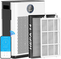 Air Purifier,FREHSDEW Smart WiFi Air Purifiers for Home with H14 HEPA and Activated Carbon Filter, Removes 99.99% of Dust,Odors,Smoke,and Pet Hair Covers up to 2300 Sq.Ft, Quiet and Energy Efficient