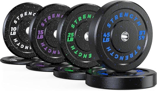 GIKPAL 2-Inch Bumper Plates High Bounce - Rubber Olympic Weight Plates Set for Home Gym, Barbell Plates for Weight Lifting Strength Training,