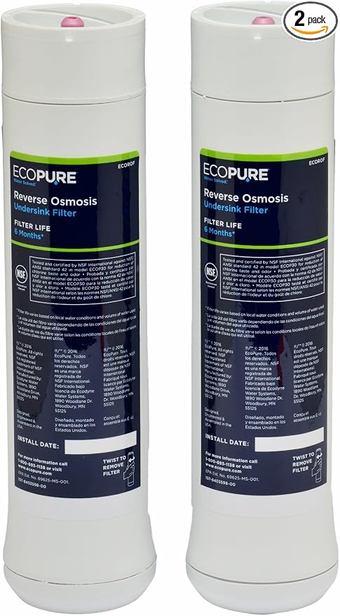 EcoPure ECOROF Reverse Osmosis Replacement Filter Set – Fits ECOP30 & Select by EcoPureWaterSolutions