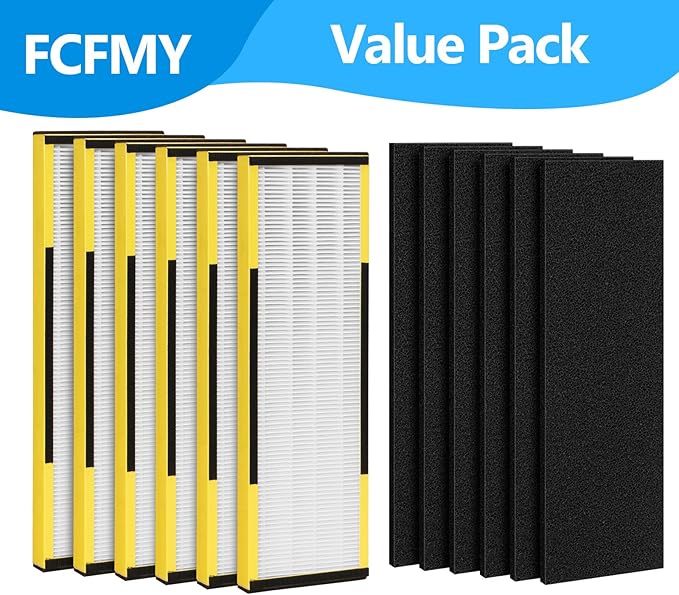 6 Packs FLT4825 H13 True HEPA Replacement Filter B Compatible with Technologies Air Cleaner Purifier AC4300BPTCA, CDAP4500BCA, AC4825, AC4850PT, AC4820, AP2200CA