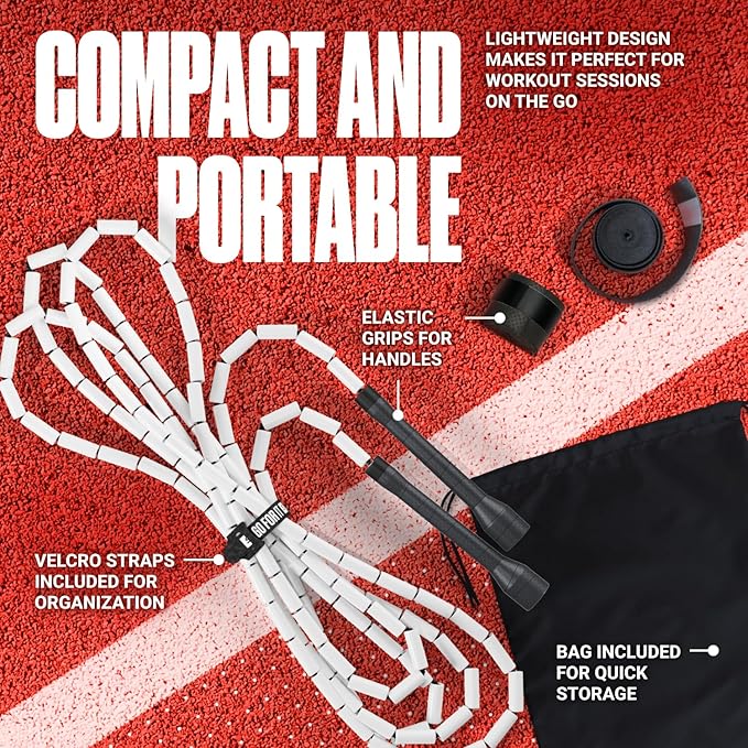 Sportbit Elite Beaded Jump Rope - Adjustable Speed Rope for Fitness, CrossFit, Boxing - Tangle-Free, Lightweight-FlexoryFit