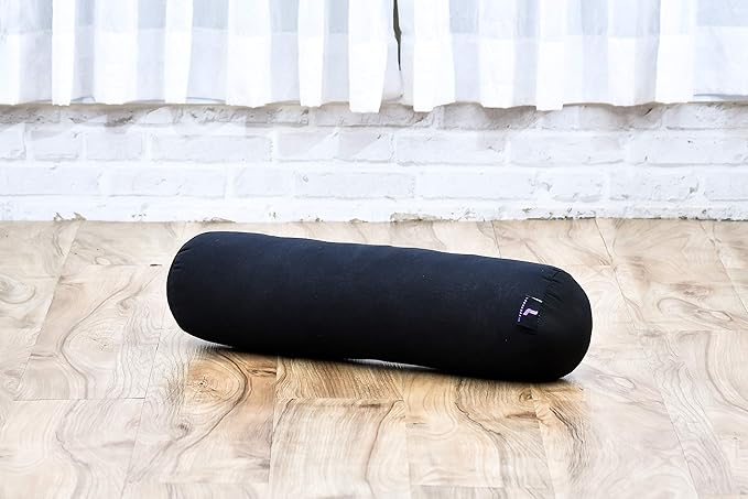 Leewadee Small Yoga Bolster – Shape-Retaining Cervical Neck Roll, Tube Pillow for Comfortable Reading, Kapok Filling, 22 x 6 x 6 inches-FlexoryFit