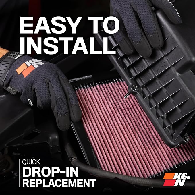 K&N Engine Air Filter: Increase Power & Acceleration, Replacement Car Air - Image 8