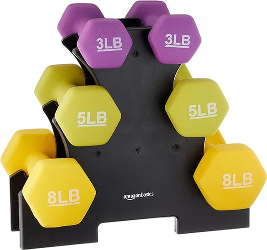 Amazon Basics Neoprene Dumbbell Hand Weights for Exercise and Muscle Toning-FlexoryFit
