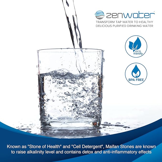 Genuine Maifan Mineral Stones Filter Case Replacement - Exclusively for Zen Water Countertop Gravity Filtration System - Clean and Mineral-Rich Hydration
