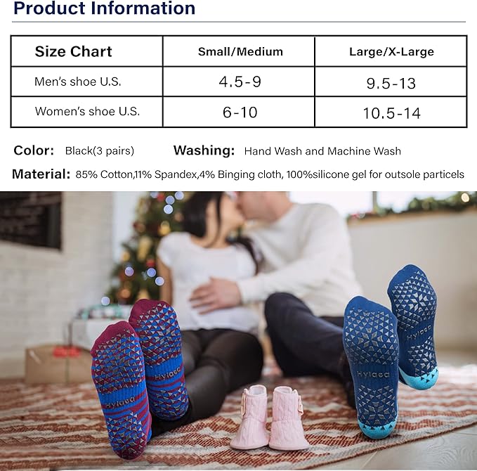 Hylaea Unisex Non Slip Socks with Grip for Yoga, Hospital, Pilates, Barre | Ankle, Cushioned-FlexoryFit