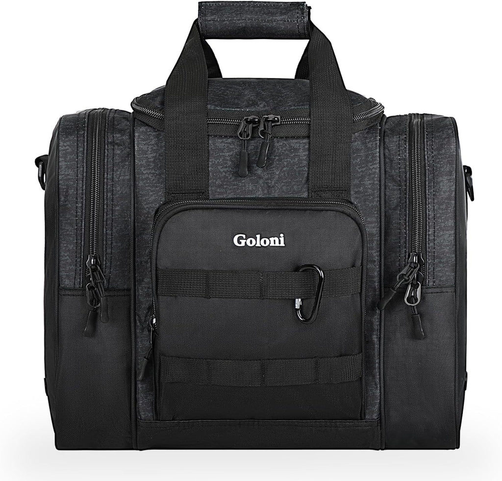 Goloni Bowling Ball Bag for Singer Ball with Padded Ball Holder, 2 Pockets fit Bowling Shoes Up to Mens Size 14 and Accessories