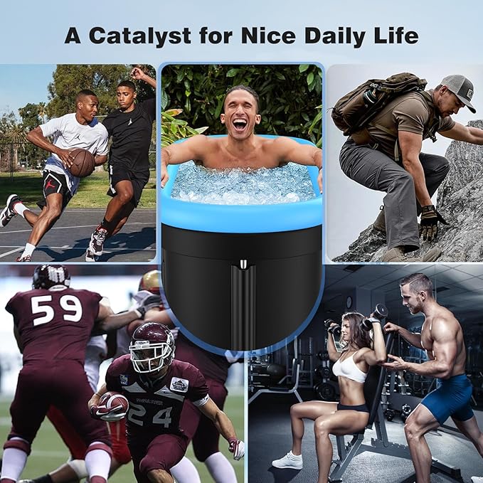 XL 140 Gal Ice Bath Tub for Athletes Recovery, 12-Support Portable Cold Plunge Tub, Ice Tub for Cold Water Therapy, Insulated Design with Cover, Quick Drainage for Home, Gym, Indoor & Outdoor Use