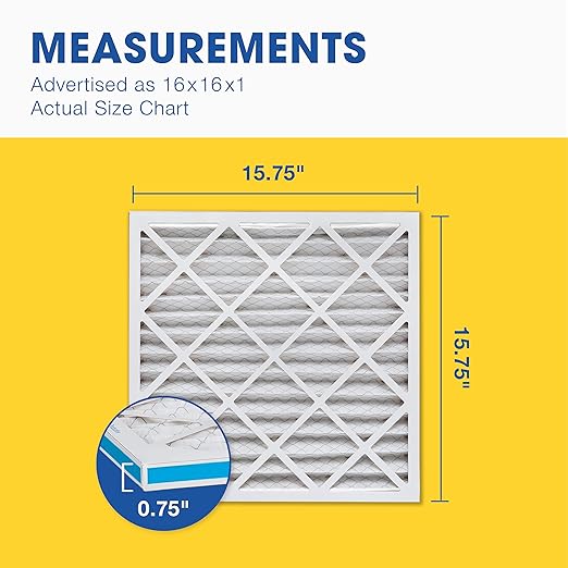 Aerostar 16x16x1 MERV 11 - 4 Count - Pleated HVAC, Furnace & Air Conditioner Filters - Removes Dust, Cold & Flu Germs, Lint, Mold, Pet Dander, Allergy-Causing Pollen, Smog & Smoke