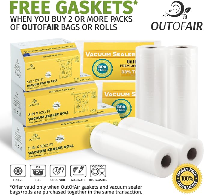 OutOfAir 100 Vacuum Sealer Bags: 4" x 6" Pre Cut Bags - Image 13