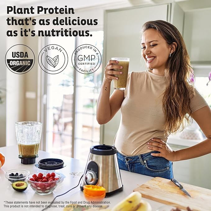 KOS Organic Plant Based Protein Powder, Chocolate Peanut Butter - Delicious Vegan Protein Powder Meal Replacement - Keto Friendly, Gluten Free, Dairy Free & Soy Free - 2.4 lbs, 28 Servings-FlexoryFit