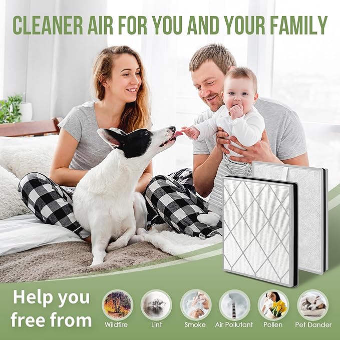 HE401 Filter Replacement for Shark Air Puri-fier 4 Filter Replacement, Compatible with Shark Air Puri-fier 4 HE400 HE401 HE402 HE405, 1-Pack Main Filter with Advanced Odor Lock