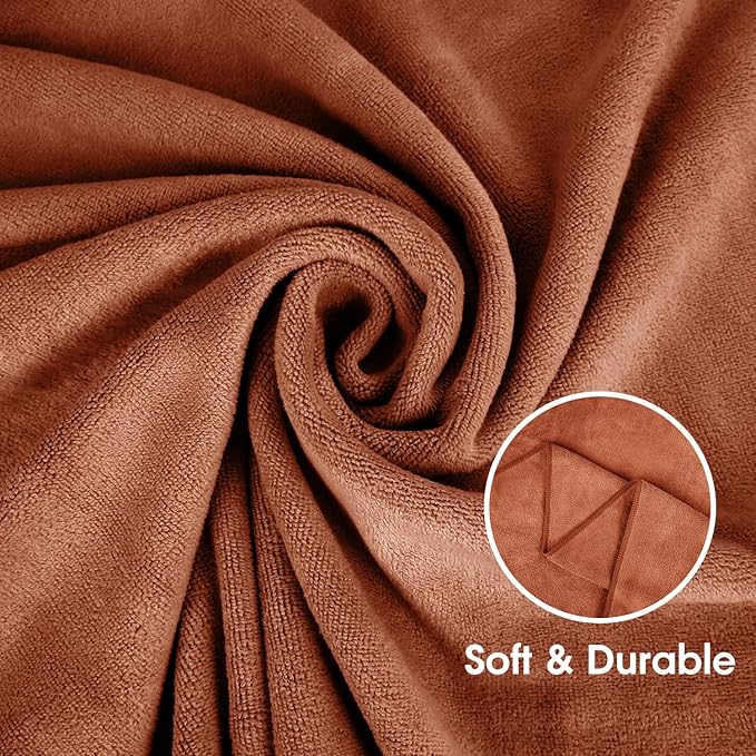 JML Microfiber Towels, Bath Towel Sets (6 Pack, 27" x 55") - Extra Absorbent, Fast Drying, Multipurpose for Bath, Swimming, Fitness, Sports, Yoga, Blue/Brown/Purple-FlexoryFit