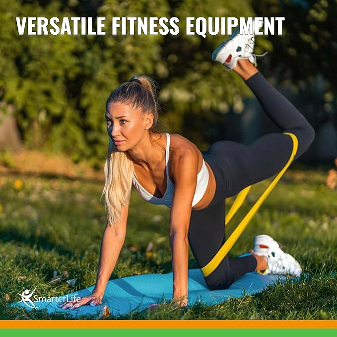 SmarterLife Resistance Bands for Working Out, Latex-Free Exercise Bands for Women, Men, 5 Extra Wide Workout Bands for Weight Loss, Home Gym, Booty Bands, Physical Therapy Bands, Workout Guide-FlexoryFit