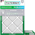 Filterbuy 16.38x21.5x1 Air Filter MERV 8 (MPR 700) Dust Defense Replacement (2-Pack), Electrostatic Pleated HVAC AC Furnace Filters, Made in USA (Actual Size: 16.50 x 21.50 x 0.75)