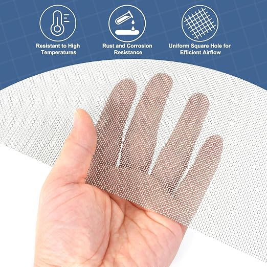 uxcell 20 Mesh 79" x 10" Woven Wire Mesh, 316 Stainless Steel Air Vent Filter - Image 5