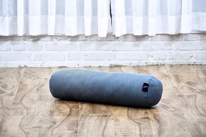 Leewadee Small Yoga Bolster – Shape-Retaining Cervical Neck Roll, Tube Pillow for Comfortable Reading, Kapok Filling, 22 x 6 x 6 inches-FlexoryFit