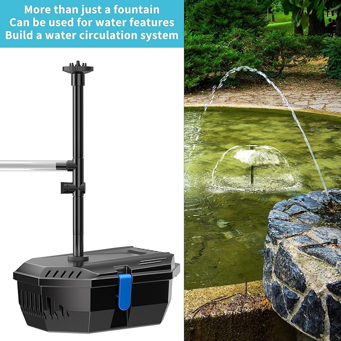 NFESOLAR Solar Pond Filter Fountain, 20W Solar Pond Pump with Pond Filter, 16.4FT Cord, 6.6FT Tubing for Outdoor Small Pond 120-300 Gallons, Fish Tank, Pool, Garden Waterscape N3222