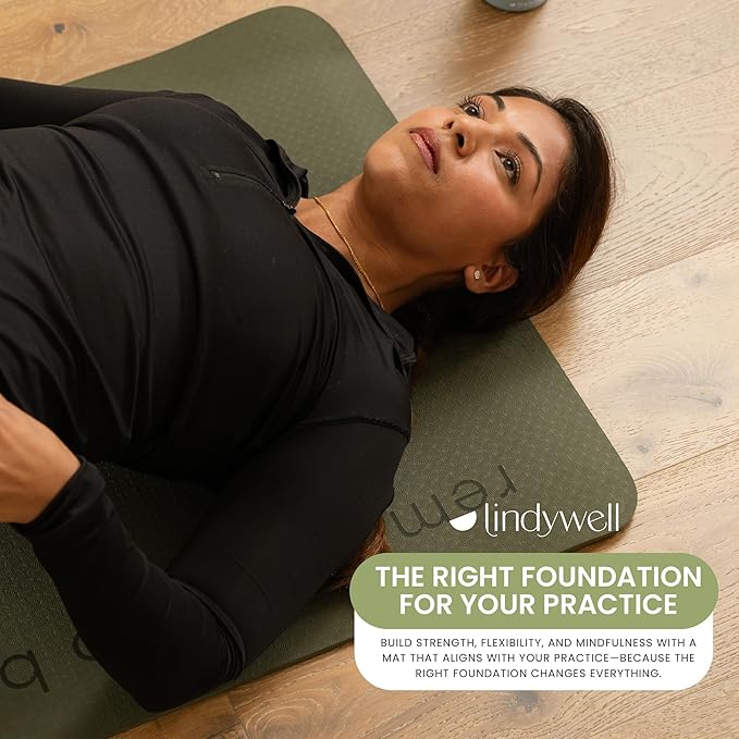 Lindywell Pilates Yoga Workout Mat Non Slip 6mm, 8mm, 10mm Thick - 6ft x 26in-FlexoryFit