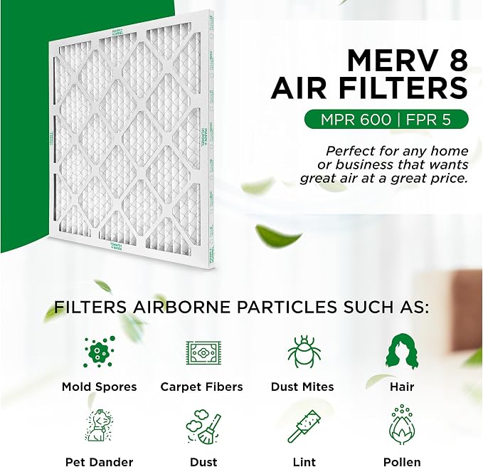 Mann+Hummel 20x25x4 MERV 8 Pleated HVAC AC Furnace Air Filters. 2 Pack. - Image 3