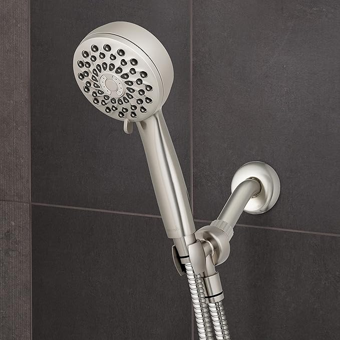 Waterpik High Pressure Hand Held Shower Head With Hose, PowerPulse Massage 7-Mode, Brushed Nickel XPB-769ME