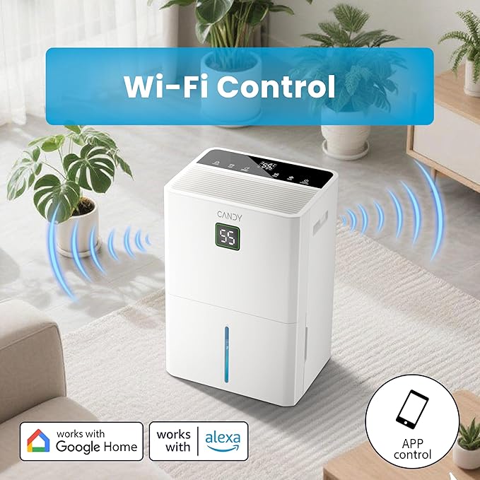 84 Pints Dehumidifier for Spaces up to 5000 Sq. Ft, Dehumidifier for Home, Basements and Large Rooms with Drain Hose and 1.45 Gallons Water Tank