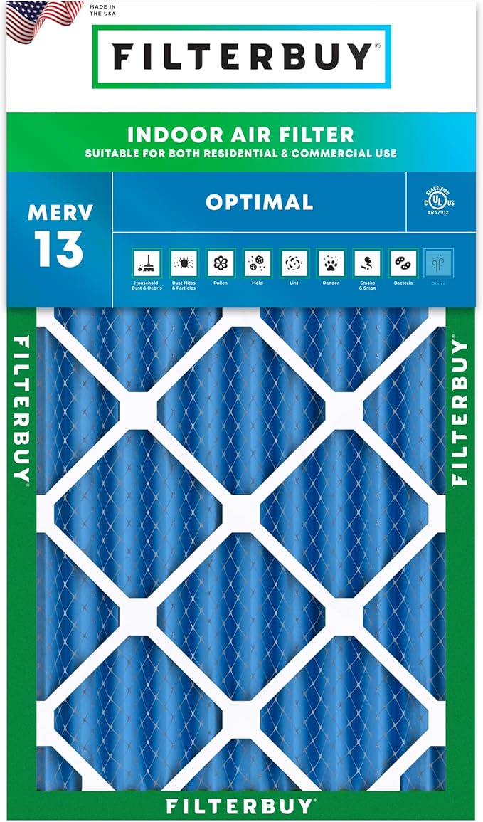 Filterbuy 16x24x4 Air Filter MERV 13 (MPR 1900) Health Defense Replacement (1-Pack), Electrostatic Pleated HVAC AC Furnace Filters, Made in USA (Actual Size: 15.38 x 23.38 x 3.63)