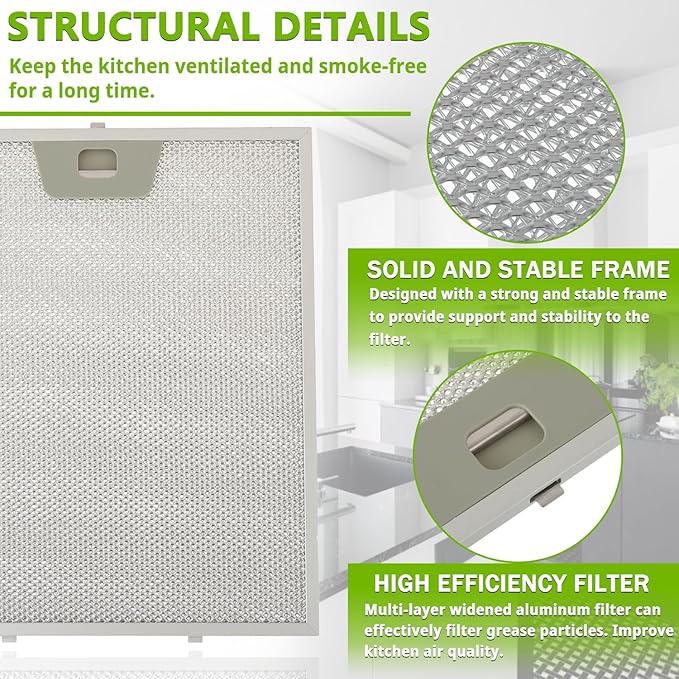 WB02X24871 Range Hood Grease Filter Replacement 5 Layer Aluminum Mesh Hood Grease Filter Fit for GE JVW5361SJSS JVW5361EJ1ES JVW5361EJES(2Pack)