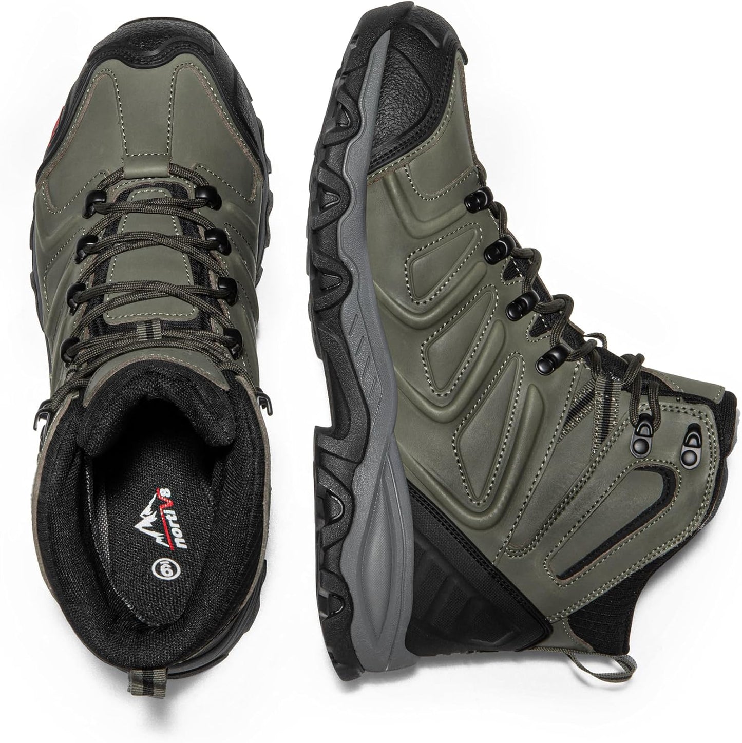 NORTIV 8 Men's Ankle High Waterproof Hiking Boots Outdoor Lightweight Shoes Trekking Trails Armadillo