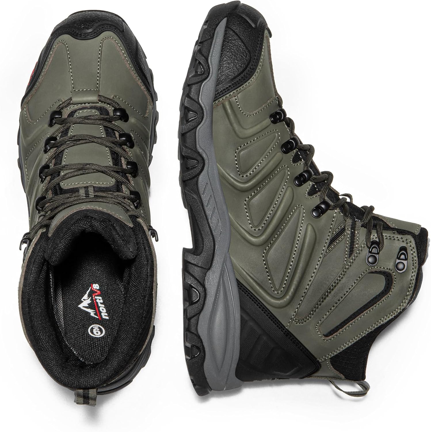 NORTIV 8 Men's Ankle High Waterproof Hiking Boots Outdoor Lightweight Shoes Trekking Trails Armadillo