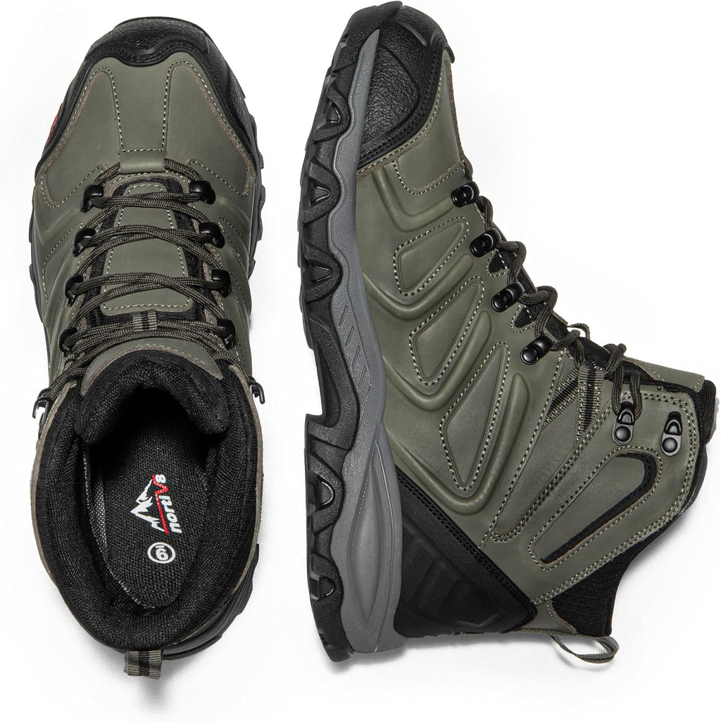 NORTIV 8 Men's Ankle High Waterproof Hiking Boots Outdoor Lightweight Shoes Trekking Trails Armadillo