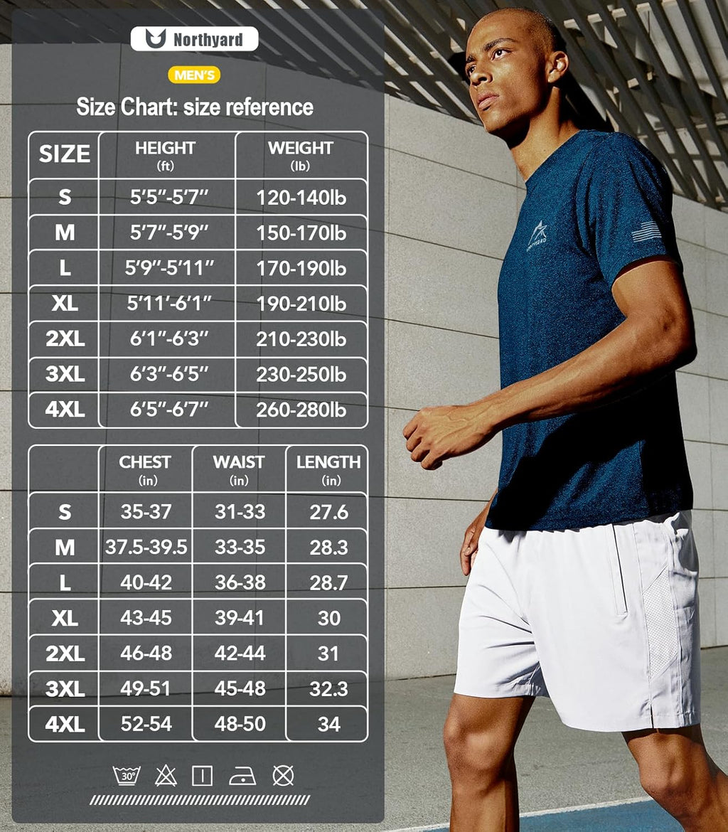 NORTHYARD Men's UPF 50+ Sun Protection Shirts Swim SPF UV Quick Dry Short Sleeve T-Shirts for Athletic Fishing Rash Guard
