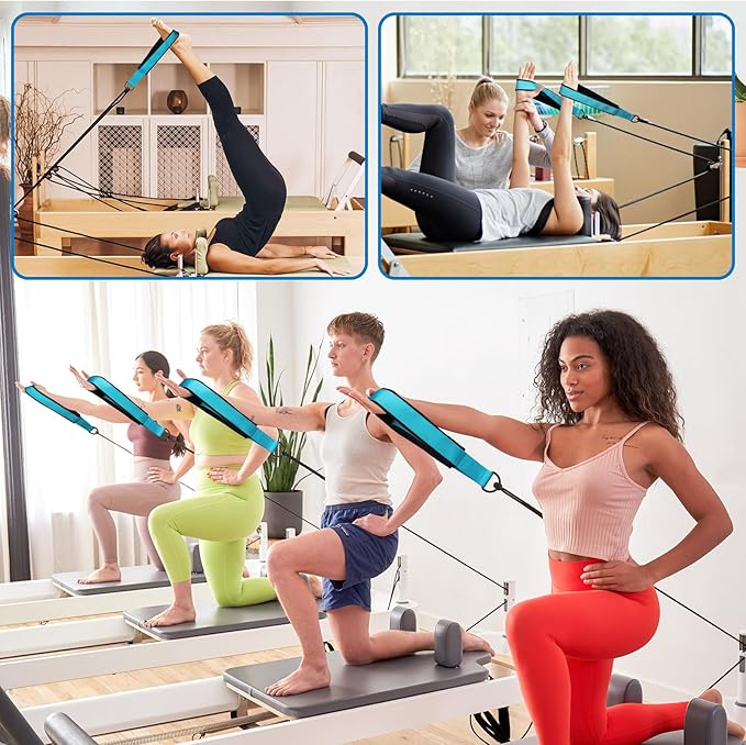 TOBWOLF Pilates Straps - Double Loop D-Ring Straps for Reformer, Padded, Home Gym Workout-FlexoryFit