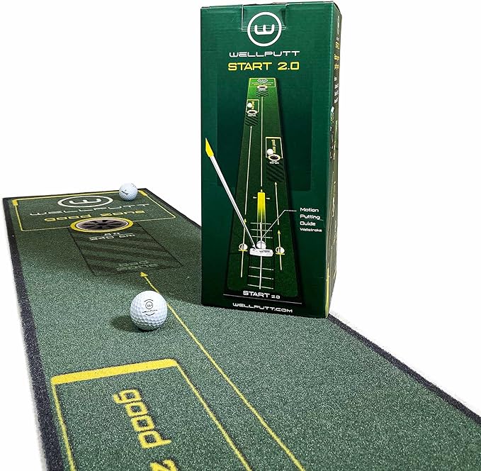 WELLPUTT - Golf Putting Training Mat - 10ft Start 2.0