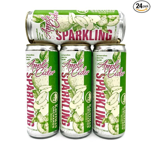 Kauffman Orchards Sparkling Apple Cider, 12 oz. Can (Pack of 24)-FlexoryFit