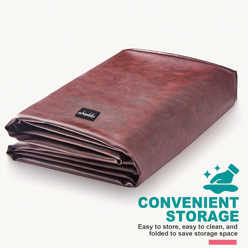 Pool Table Cover,Heavy Duty Leatherette Billiard Pool Table Covers,Waterproof&Tearproof Cover for Pool Table,7/8/9 Foot Fitted(8FT/Brown)