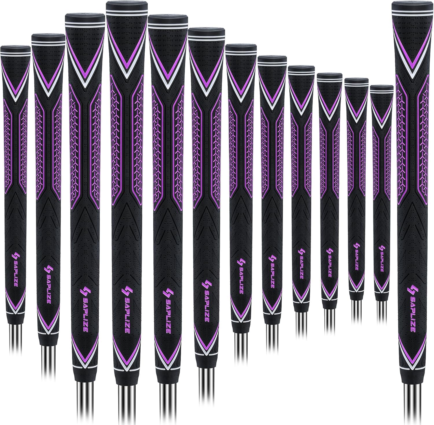 SAPLIZE High-performance Rubber Golf Grips 13 Pack, High Shock Absorption, Non-slip, Choose from 13 Grips with 15 Tapes or Full Regripping Kit, Available in Standard/Mid/Jumbo Sizes, CC10 Series