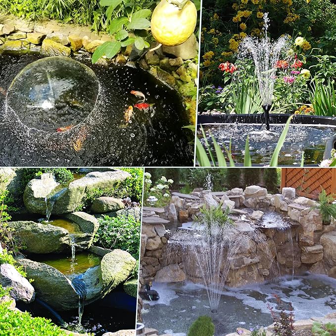 NFESOLAR Solar Fountain Kit, 30W Solar Pond Pump with Pond Filter, 200 GPH Submersible Pump, 4 Sprayers for Outdoor Pond 200-600 Gallons, Fish Tank and Garden Water Features N3213