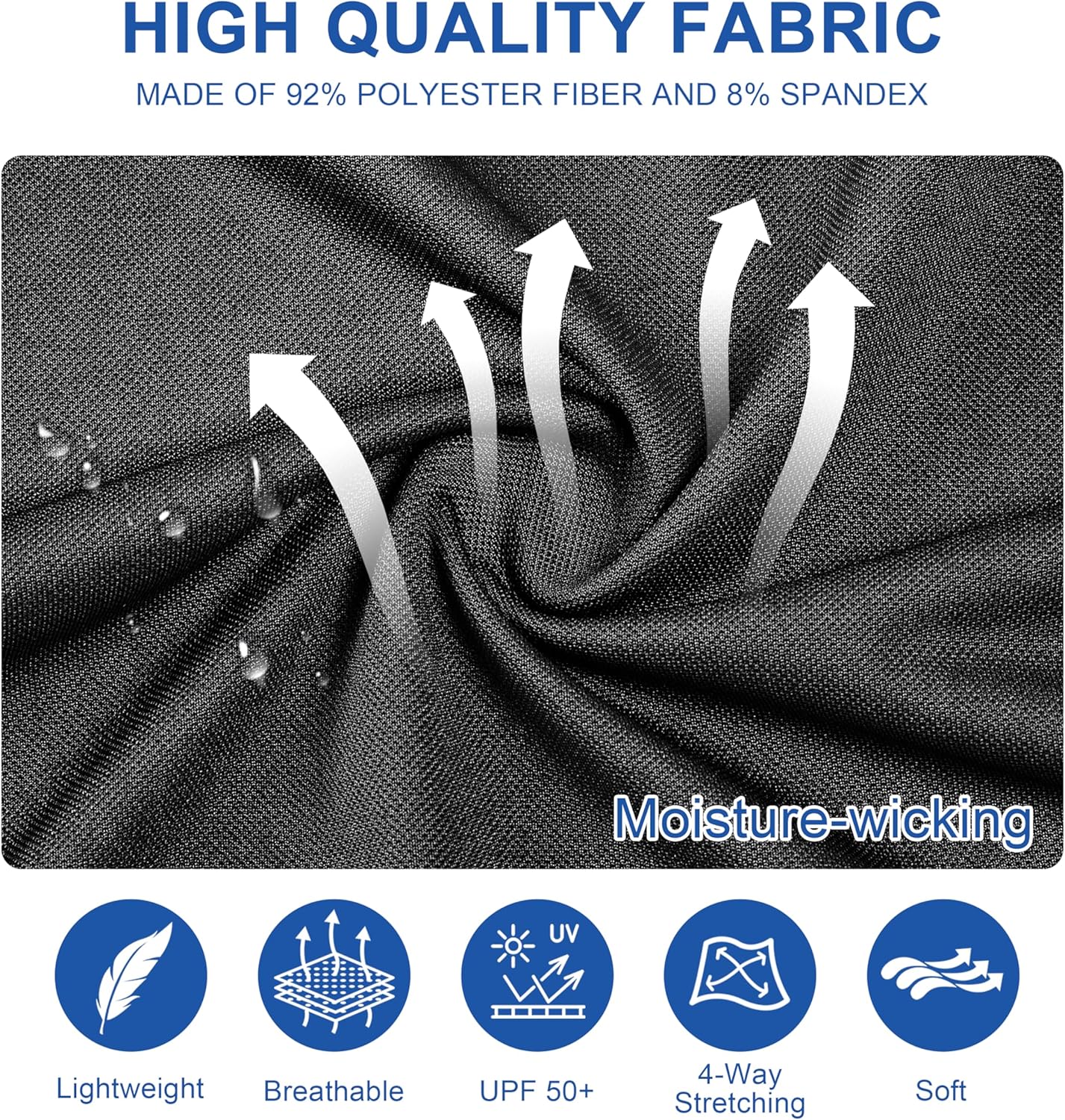 Mens Golf Shirt Short Sleeve Moisture Wicking Dry Fit Performance Solid Casual Pique Collared Golf Polo Shirts for Men