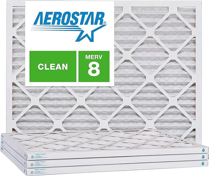 Aerostar 12x16x1 MERV 8, Pleated Air Filter, 12x16x1, Box of 4, Made in the USA