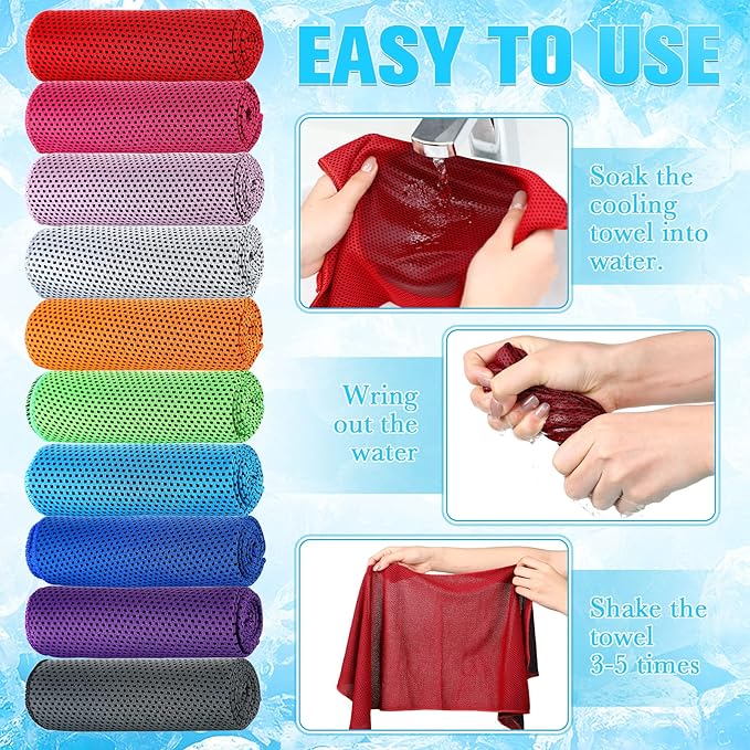 Maitys 1000 Pcs Cooling Towel Bulk, 32 x 12 Inch Microfiber Ice Towel for Neck and Face Cold Soft Breathable Sport Neck Wraps for Hot Weather Athletes Gym Yoga Camping Workout-FlexoryFit