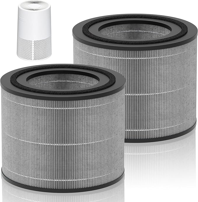 AC2224A Replacement Filter Compatible with Amazon Basics AC2224A Air Purifier, 3-in-1 Filtration System H13 True HEPA Filter with Activated Carbon, #2224RF 2Pack