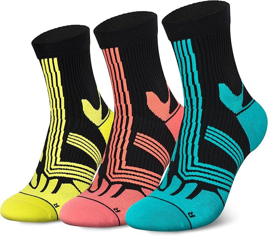 Hylaea Quarter Athletic Running Socks No Blister, Cushion Moisture Wicking Socks for Cycling Sport-FlexoryFit